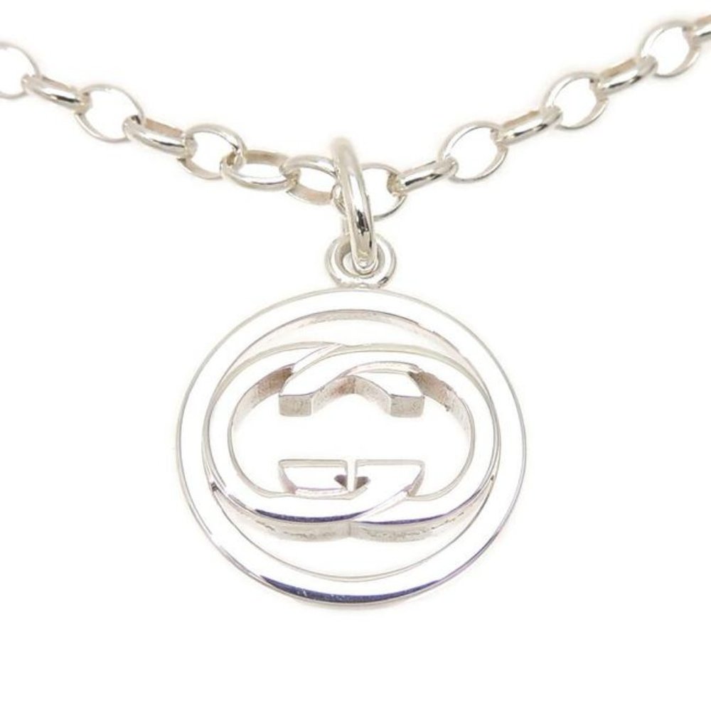 Gucci Framed Interlocking G Logo Necklace Silver NEW IN BOX